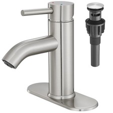 Brushed Nickel Bathroom Faucet Single Handle Bathroom Vanity Sink Faucet with...