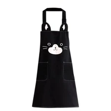 Apron with Cute Cat Pattern for Women Girls, Kitchen Apron with Front Pockets...