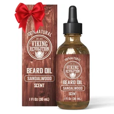 Viking Revolution Sandalwood Beard Oil for Men - Natural Mens Beard Oil with ...
