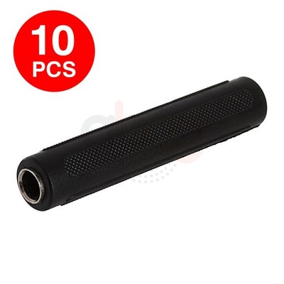 10 Pack 6.35mm Mono Jack Coupler Female to Female Adapter Audio Cable Connector