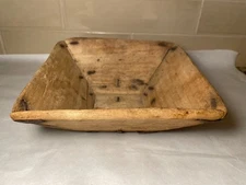 Antique Chinese Wooden Rice Measure Box Rustic Primitive 8 5/8" Square