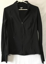 Avia Women  s Black Full Zip Jacket Size Small Thumbholes Stretch Activewear
