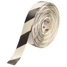 Mighty Line 2Rwchv Floor Marking Tape, Rubber, Striped, Black, White, 2 In W.