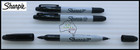 3 x Sharpie BLACK Twin Tip Permanent Marker 1.0mm & 0.3mm Tip S32001