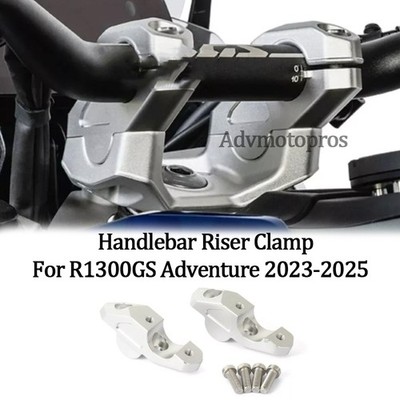 For BMW R1300GS / R1300GS Adventure Handlebar Riser Clamp Adapter Kits Silver