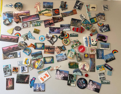 Huge Vintage Travel Souvenir Fridge Magnet Lot US States Cities Parks AS IS