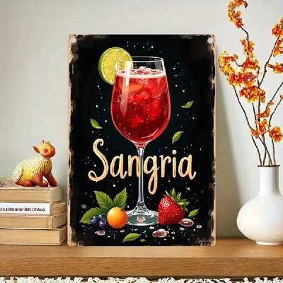 Blechschild Sangria Cocktail Vintage Metallschild TEL3214