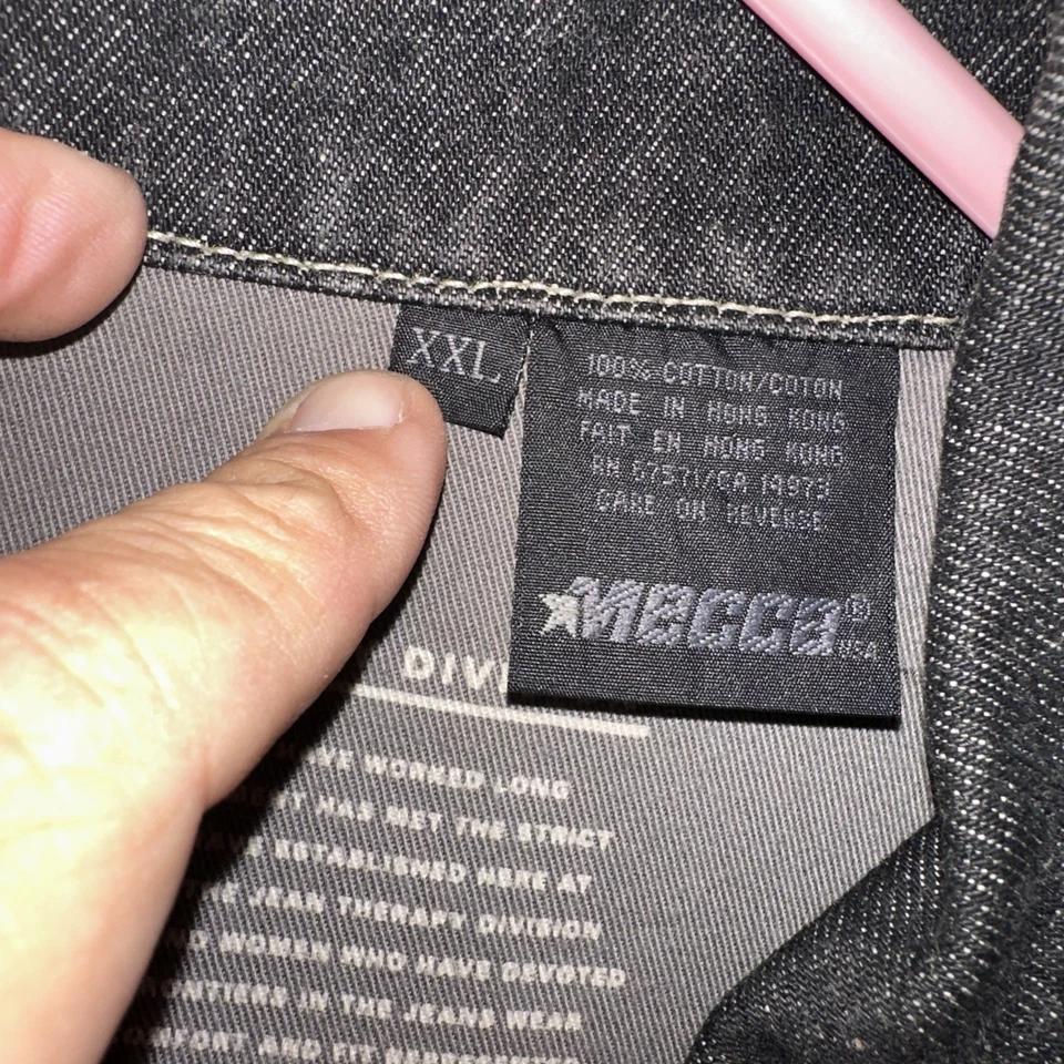 Jaqueta jeans masculina vintage Mecca bolsos com botões ao ar livre preta tamanho XL - Imagem 2 de 4