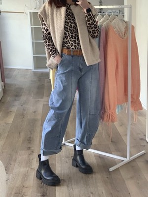 Coole Mega-Ballon Jeans Wide-Barrel-Leg Hellblau Acid-Wash  versch. Gr.  (C4)