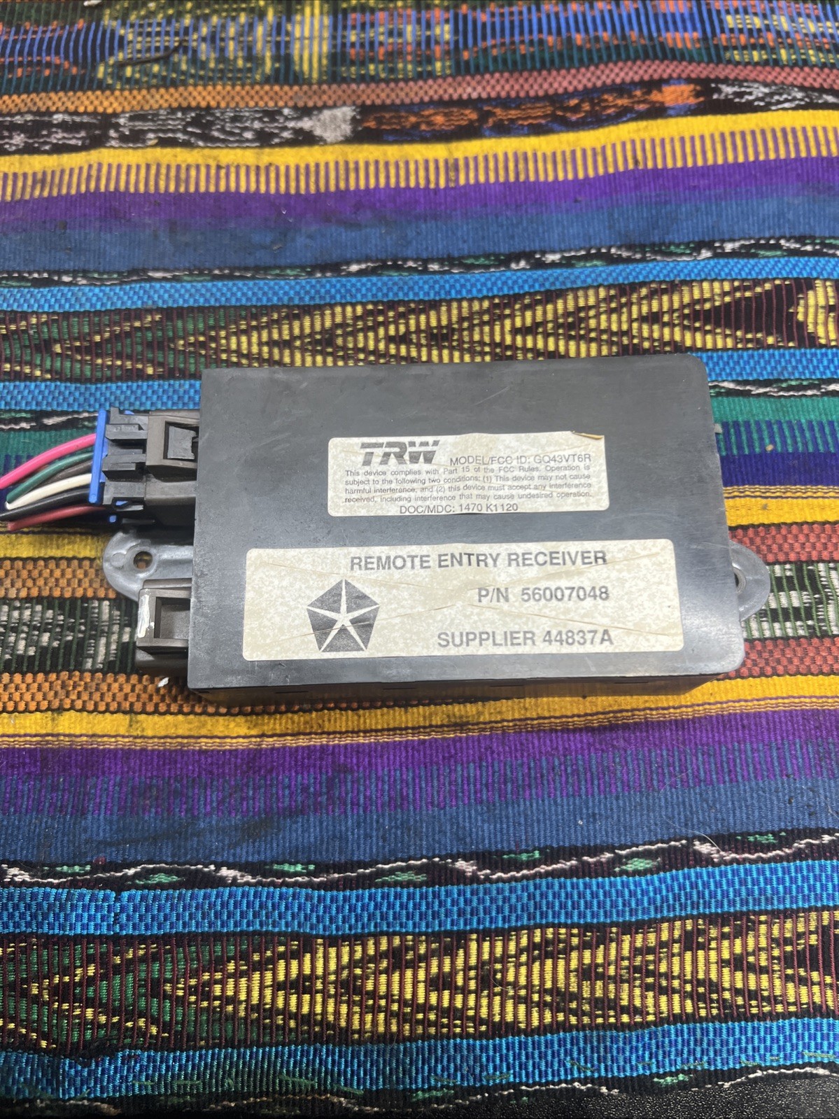 1994-1997 Dodge Vas 250 Keyless Entry Module Receiver Remote Fob 56007049 R42 (2