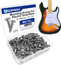 100pcs 3mm Guitar Pickguard Screws Oval Head Phillips Zinc w/ Screwdriver