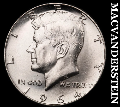 1964 Silver Kennedy Half Dollar - Choice Gem Brilliant Unc  Lustrous  #G7842