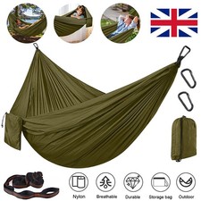 2 Person Double Camping Hammock Chair Bed Outdoor Hanging Swing Sleeping Garden.