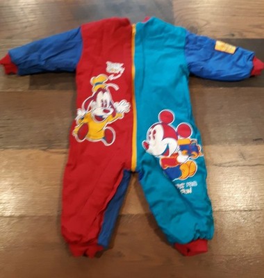 Vintage Disney Baby Mickey Goofy Sleeper Sleep Sack Reversible Zip Up CLEAN