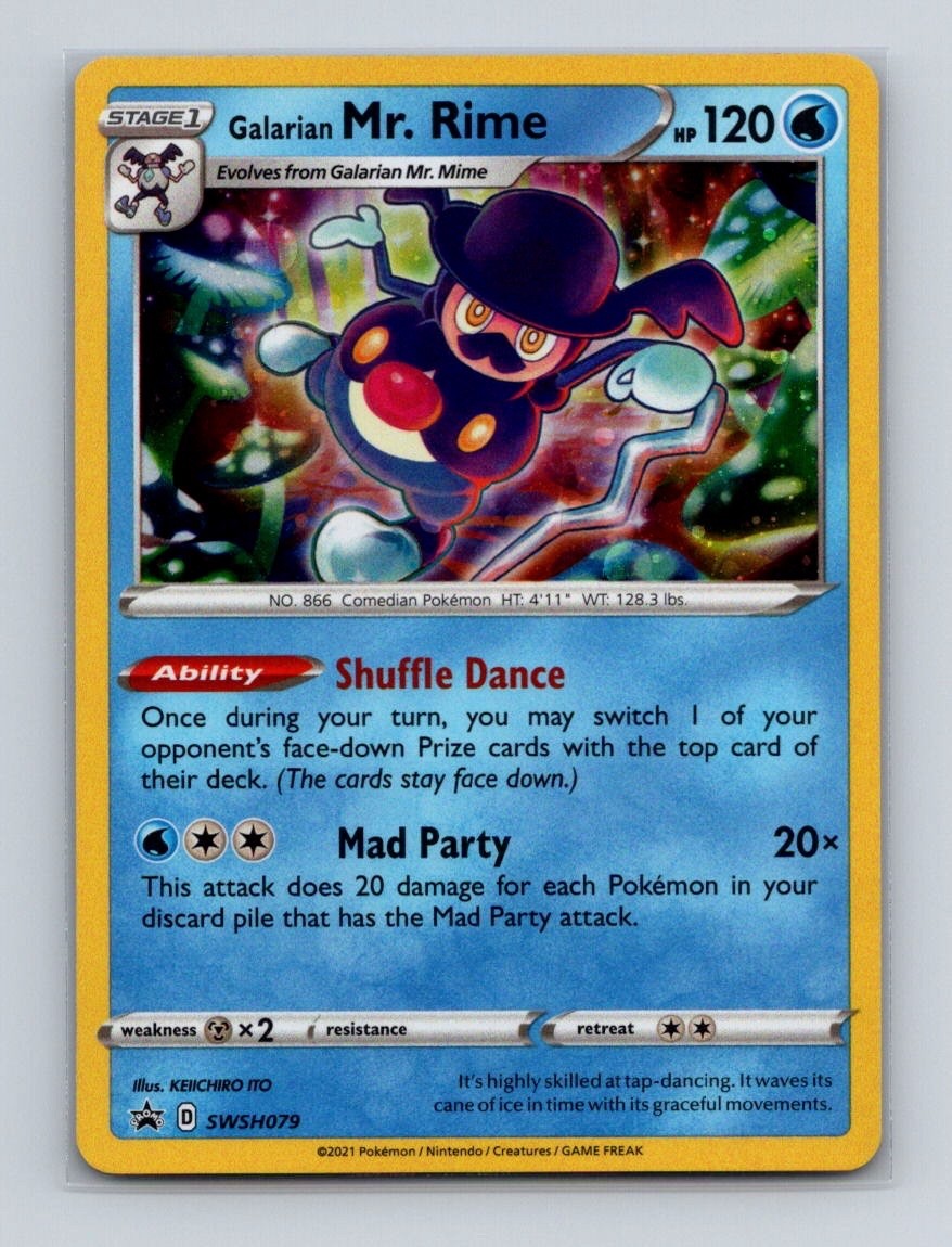 Galarian Mr Rime SWSH079 Pokemon Sword & Shield Black Star Promo Cosmos Card NM+
