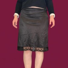 90s whimsigoth fairy black lace slip skirt Fortune size medium