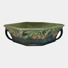 Roseville Baneda Green 1932 Arts And Crafts Handled Ceramic Console Bowl 234-10