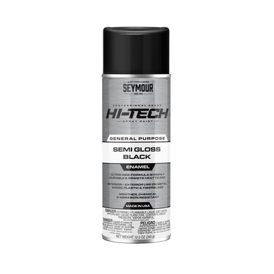 Seymour 16-139 Hi-Tech Enamels Spray Paint, Semi-Gloss Black 12 Ounce Pack of 1