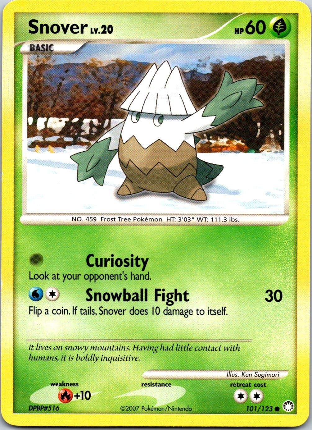 Snover 101/123 Common Mysterious Treasures Pokemon Near Mint