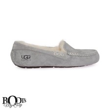 UGG ANSLEY GREY SUEDE SLIP ON MOCCASINS SHOES WOMEN'S SLIPPERS SIZE US 7 NEW