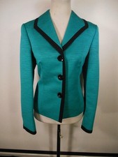 Beautiful Women's Size 10 Jones New York Blue Black Trim Lined Blazer Jacket