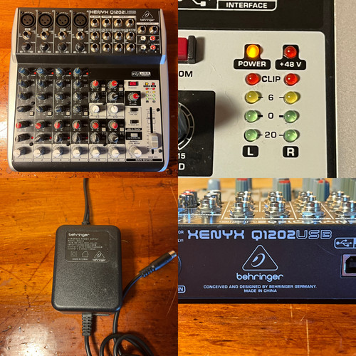 Behringer XENYX Q1202USB 12-Input USB Mixer w/ Power Supply Tested