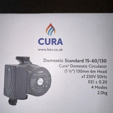CURA Domestic Standard 15-60/130 Central Heating Circulator Pump - 130mm 6m Head