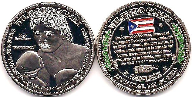 WILFREDO GOMEZ Boxeo PUERTO RICO Boxing Medalla SAN JUAN token ficha medalla