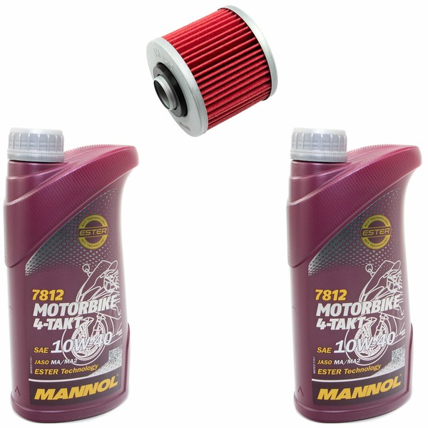 MotoröL ÖLfilter HF145 Set 10W40 2 Liter FüR Yamaha XC 180 XC180 Cygnus ´83-84-image