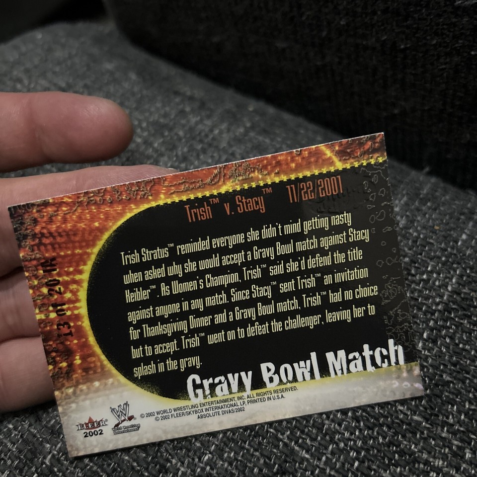2002 FLEER WWE ABSOLUTE DIVAS INTER ACTIONS TRISH VS STACY Gravy Bowl
