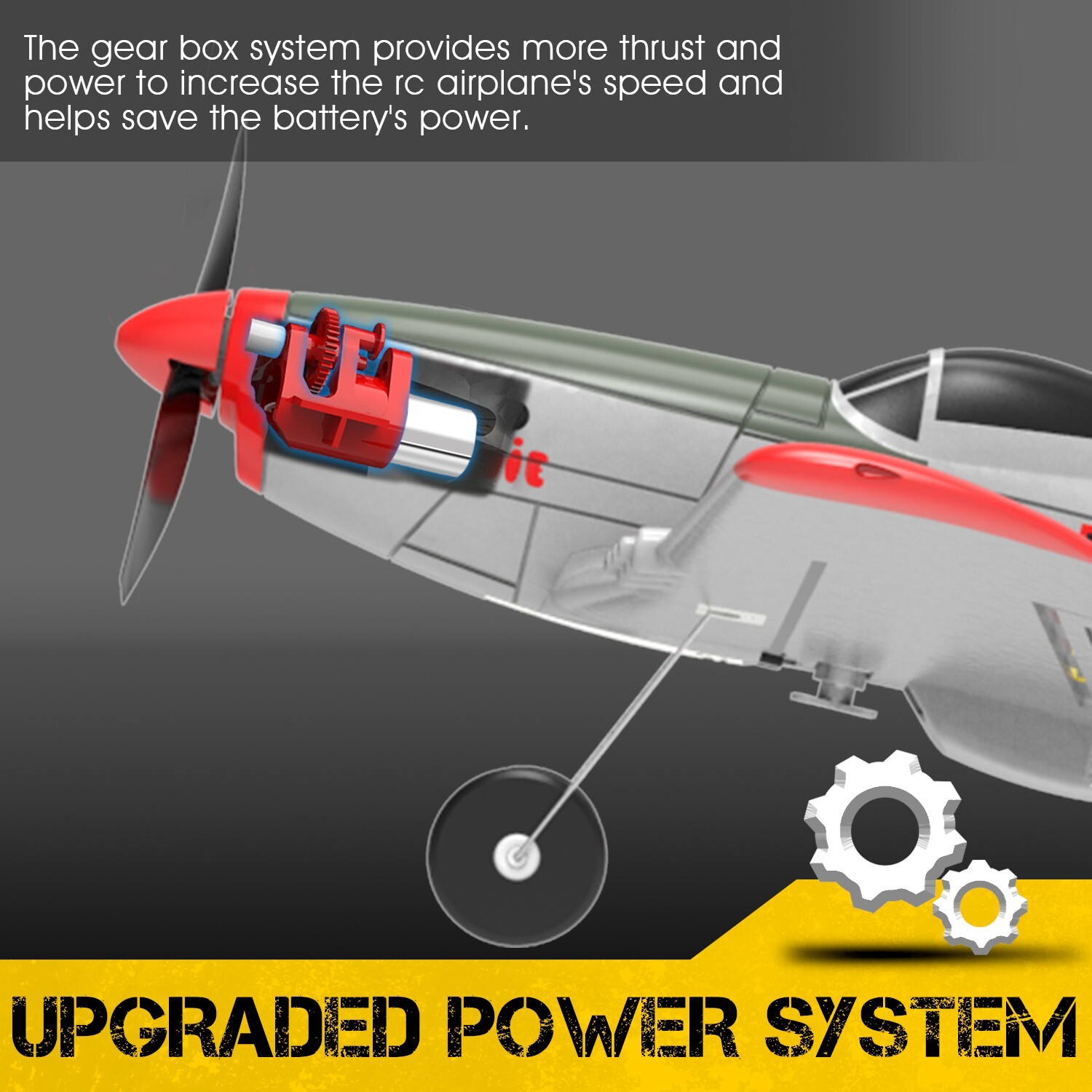 Volantexrc 4-CH P-51D Mustang RC Planes, ​RTF RC Airplane, One-Key Aerobatic
