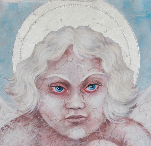 contemporary art guardian angels portrait eyes biblical original master painting - Picture 4 of 24