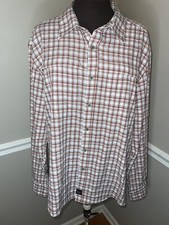Wrangler Outdoor Series Men's Regular Fit Red/White Plaid Vent Shirt Size L