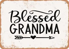 METAL SIGN - Blessed Grandma - 3 - Vintage Look Sign