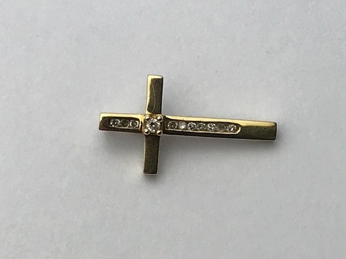 Diamond Cross 9ct Gold Cross Small Gold Diamond Cross Pendant - Picture 10 of 17