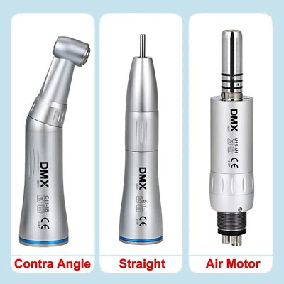 DMXDENT Dental low Speed Handpiece Inner Water Contra Angle/ Straight/Air Motor 2/4-Hole