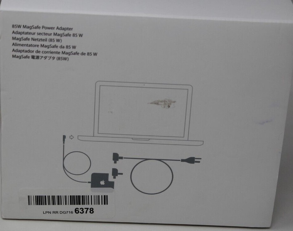 APPLE 85W  MAGSAFE PORTABLE  Power adapter  MC556LL/B A1343  Mac Pro 