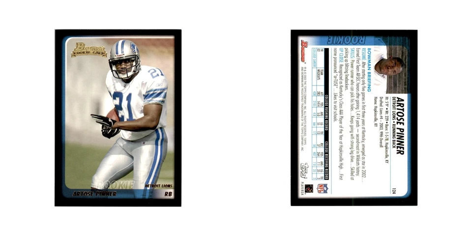 2003 Bowman Artose Pinner RC Football Cards #124 - Image 3 of 3