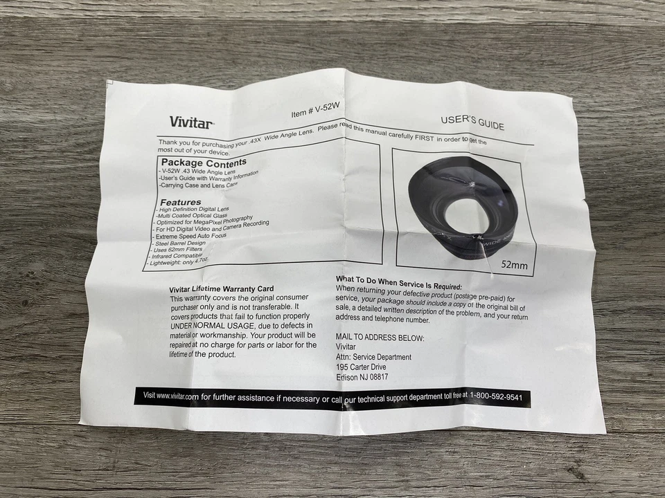 Lente grande angular profissional Vivitar 0,43x com macro 52mm fabricada no Japão 1090413 - Imagem 3 de 4