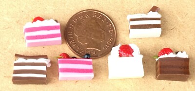 Puppenhaus 6 lose verschiedene Kuchenscheiben Miniatur Küche Maßstab 1:12 Tumdee