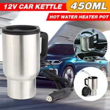 12V Car Stainless Steel Electric Kettle Coffee Tea Mug Water Heating Cup Outdoor