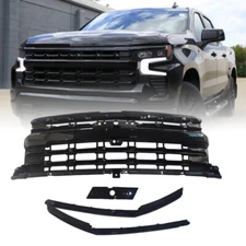 Front Upper Grille Glossy Black For Chevy Silverado 1500 2022-2024 85516929