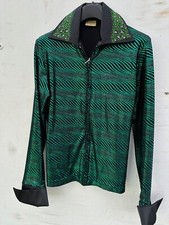 NEW Western Horse Show Shirt GREEN Horsemanship Pleasure Showmanship Womens Lg.