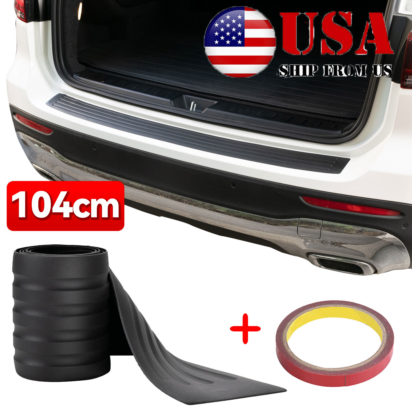 Rear Bumper Scratch Guard Trim Cover for Trunk Sill Protection