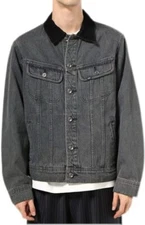 Huf Men's Prayers Denim Jacket Embroidered Urban Style Black JK00155