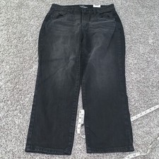 Time  Tru Size 14 Black Jeans High Rise NWT Straight Leg Crop