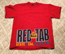 VINTAGE 1990'S LEVIS RED TAB JEANS T SHIRT SIZE L CALIFORNIA GRAPHIC MADE IN USA