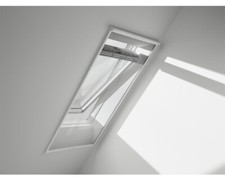 VELUX Insektenschutzrollo Fliegengitter anthrazit perforiert mit weißem Rahmen Z