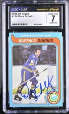 Dave Schultz Signed 1979-80 Topps #134 Buffalo Sabres CGC 7 JSA 10 Auto