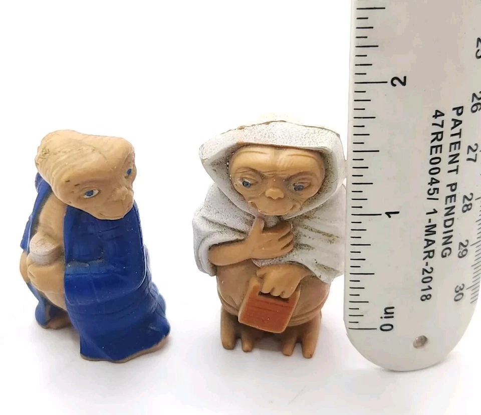 Vintage Anos 80 E.T. Lote de vidro promocional Pizza Hut + 3 PVC E.T. Figuras  - Imagem 4 de 4